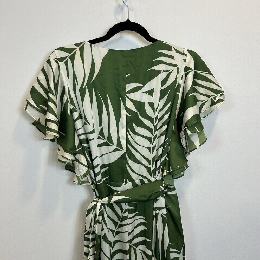 Anthropologie Hutch Palms Wrap Maxi Dress, Green And Cream, US Size 1X Flowy - Picture 10 of 12